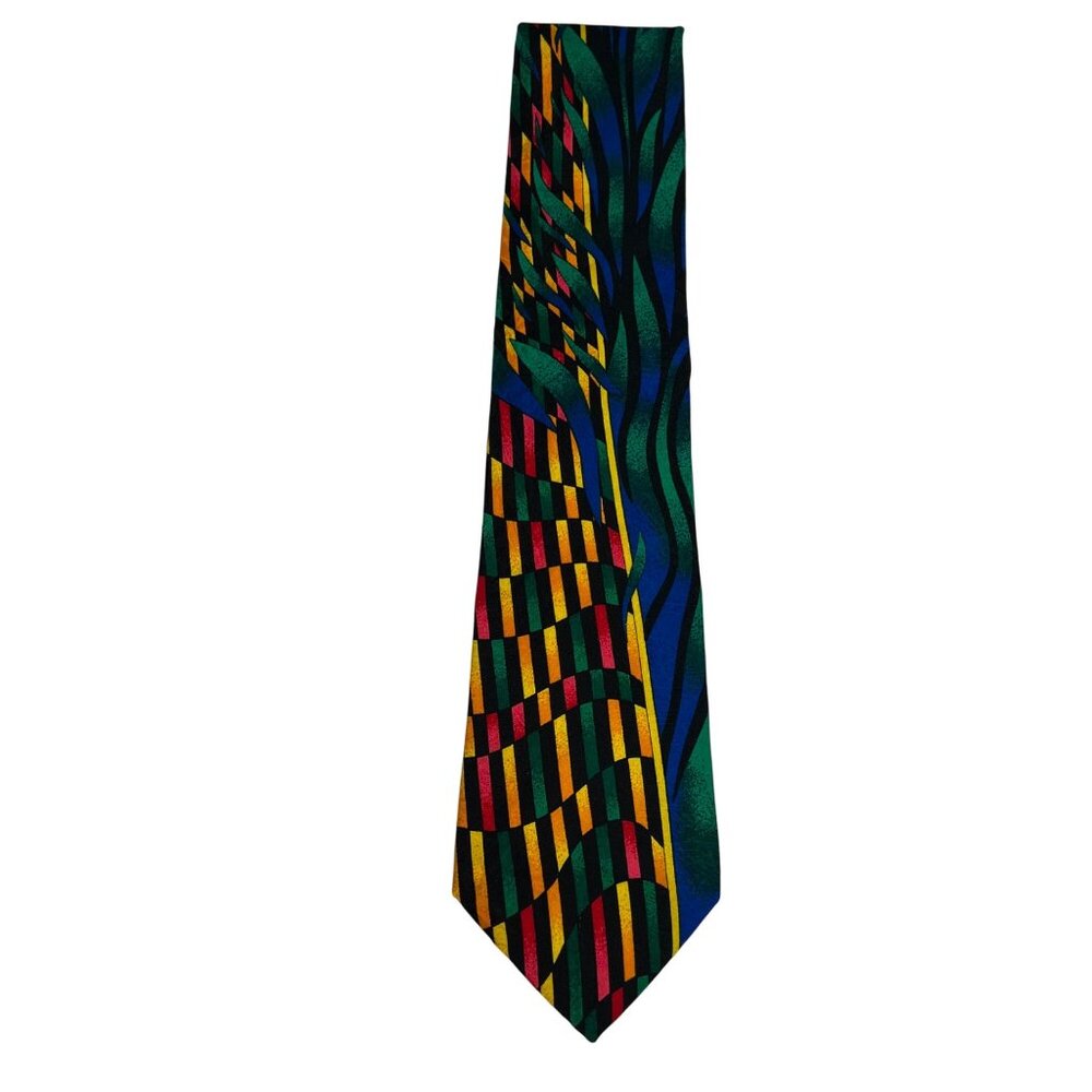 VTG 90s Rush Limbaugh No Boundaries Multicolor Abstract Pattern Tie Colorful